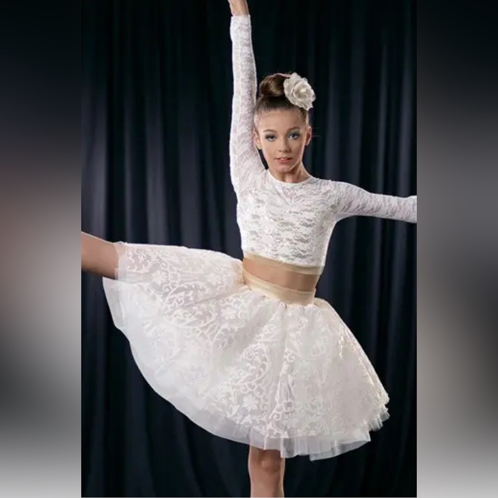 Weissman Heart Of Gold 9482 Crop Top Stretch Lace Skirt Tutu Dance Costume